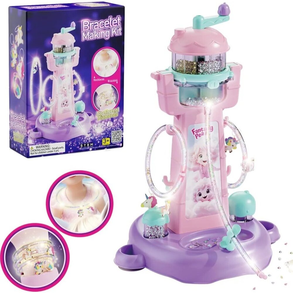Charm Bracelet Making Kit,Friendship Bracelet Making Kit Toys for Girls age 5+,B